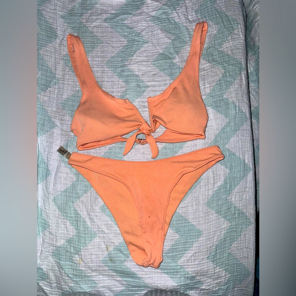 Bright orange bathing suit